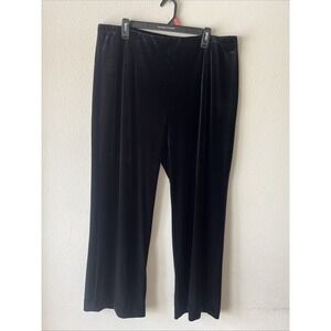 Chico's Elegant Black Velvet Wide Leg Pants